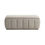 Banc de rangement Charlevoix TOCO Meubles taupe, vue de face sur fond blanc