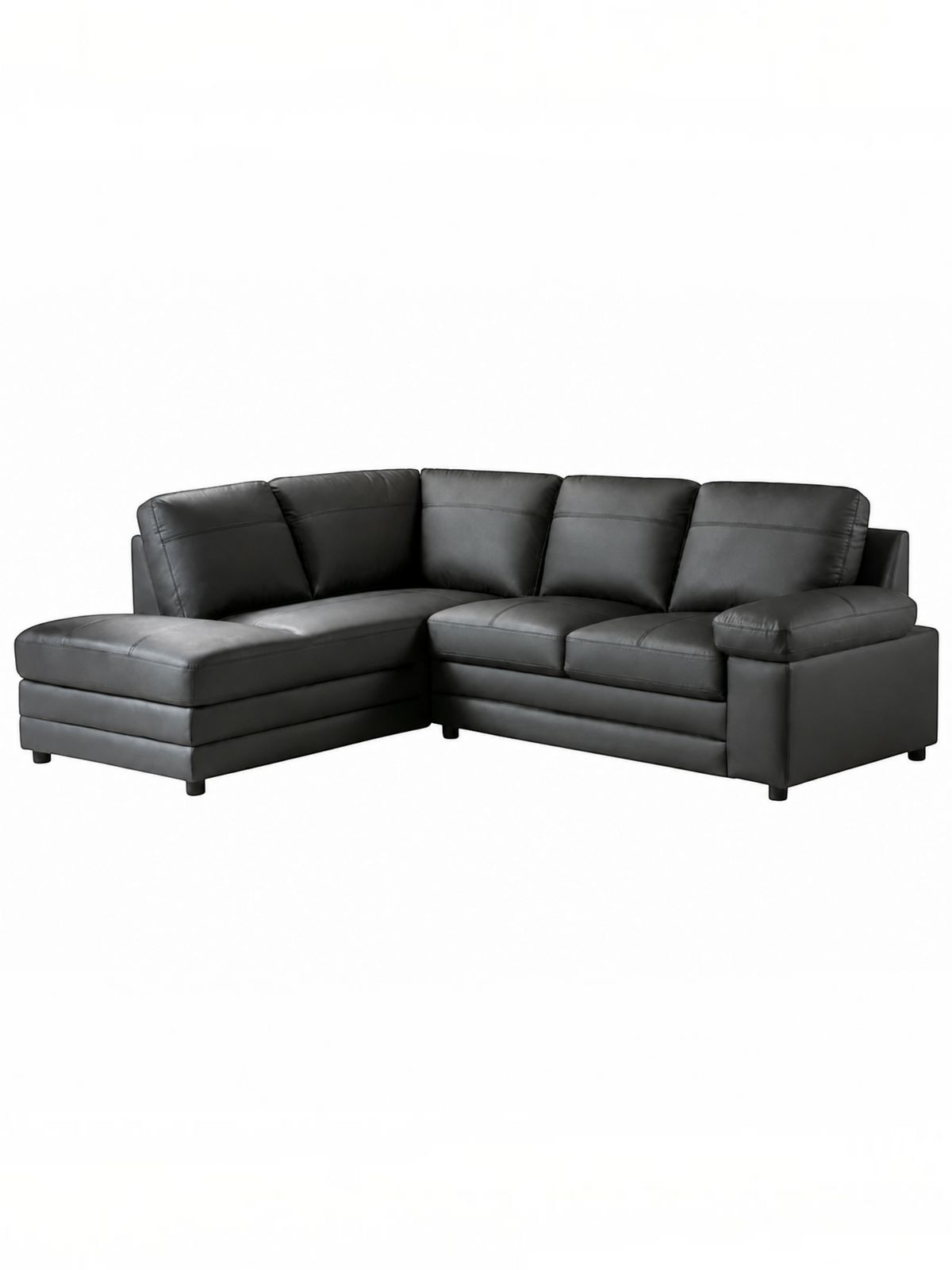 Sofa sectionnel reversible TOCO Meubles Destin en PU noir avec chaise longue, design moderne et compact