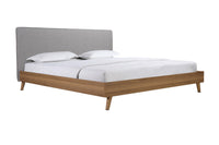 Lit King Complet Cassidy | Gris et Bois Naturel | KYG0985