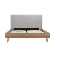 Lit Queen Complet Cassidy | Gris et Bois Naturel | QYG0985