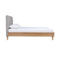 Lit Queen Complet Cassidy | Gris et Bois Naturel | QYG0985