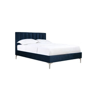 Lit Double Complet Melina | Bleu Marine Velours | VF3985