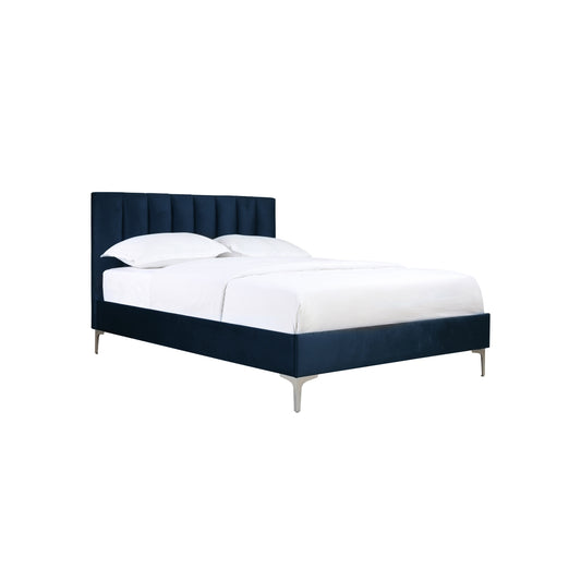 Lit Double Complet Melina | Bleu Marine Velours | VF3985