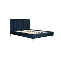 Lit Double Complet Melina | Bleu Marine Velours | VF3985