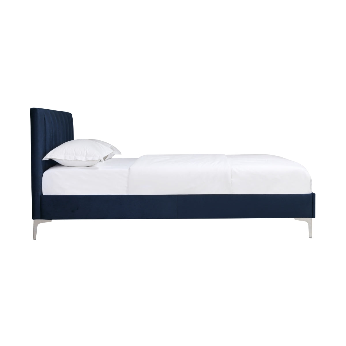 Lit Double Complet Melina | Bleu Marine Velours | VF3985