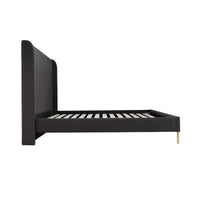 Lit King Complet Estelle | Velours Gris Foncé | KGD0095