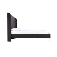 Lit King Complet Estelle | Velours Gris Foncé | KGD0095
