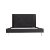 Lit King Complet Estelle | Velours Gris Foncé | KGD0095