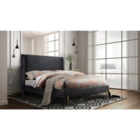 Lit King Complet Estelle | Velours Gris Foncé | KGD0095