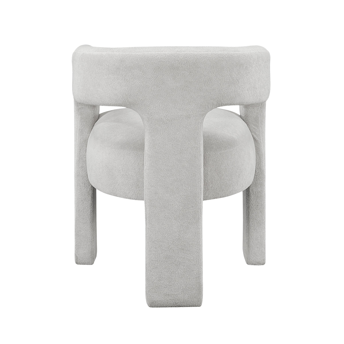Chaise Oka gris pâle, vue de dos