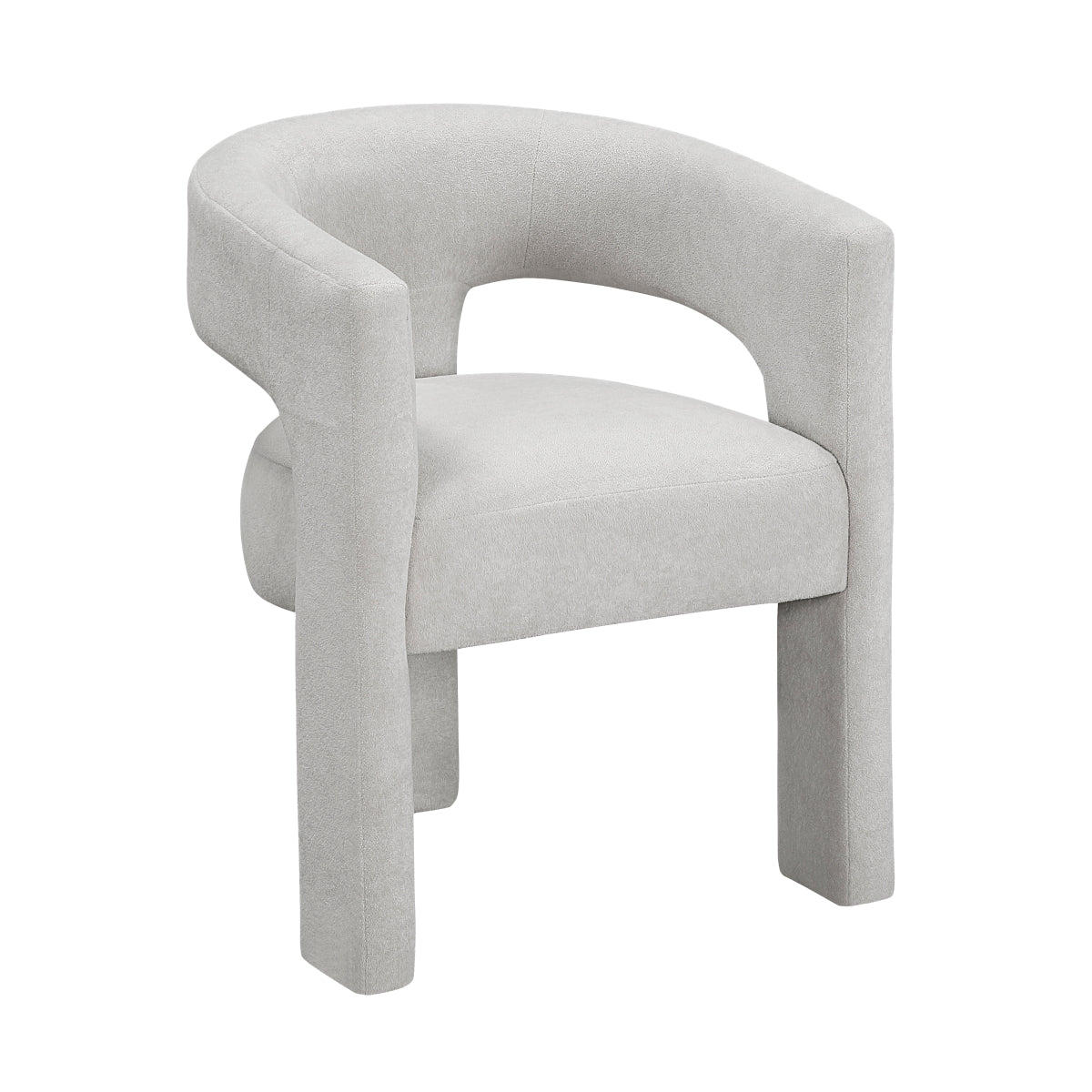 Chaise Oka gris pâle, vue de côté