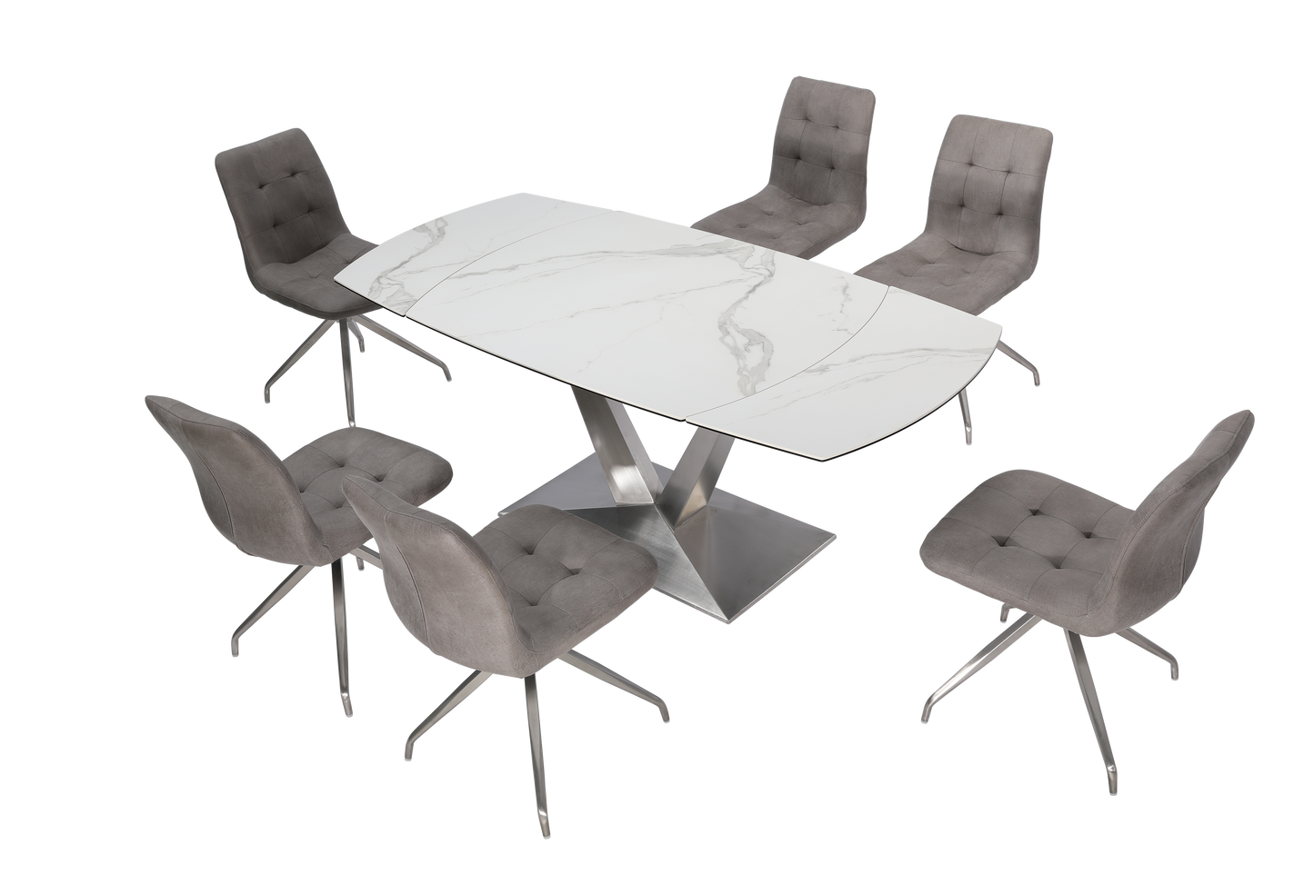 Table de Cuisine Extensible Rotative en Céramique | Blanc | 5416-T