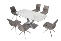 Table de Cuisine Extensible Rotative en Céramique | Blanc | 5416-T
