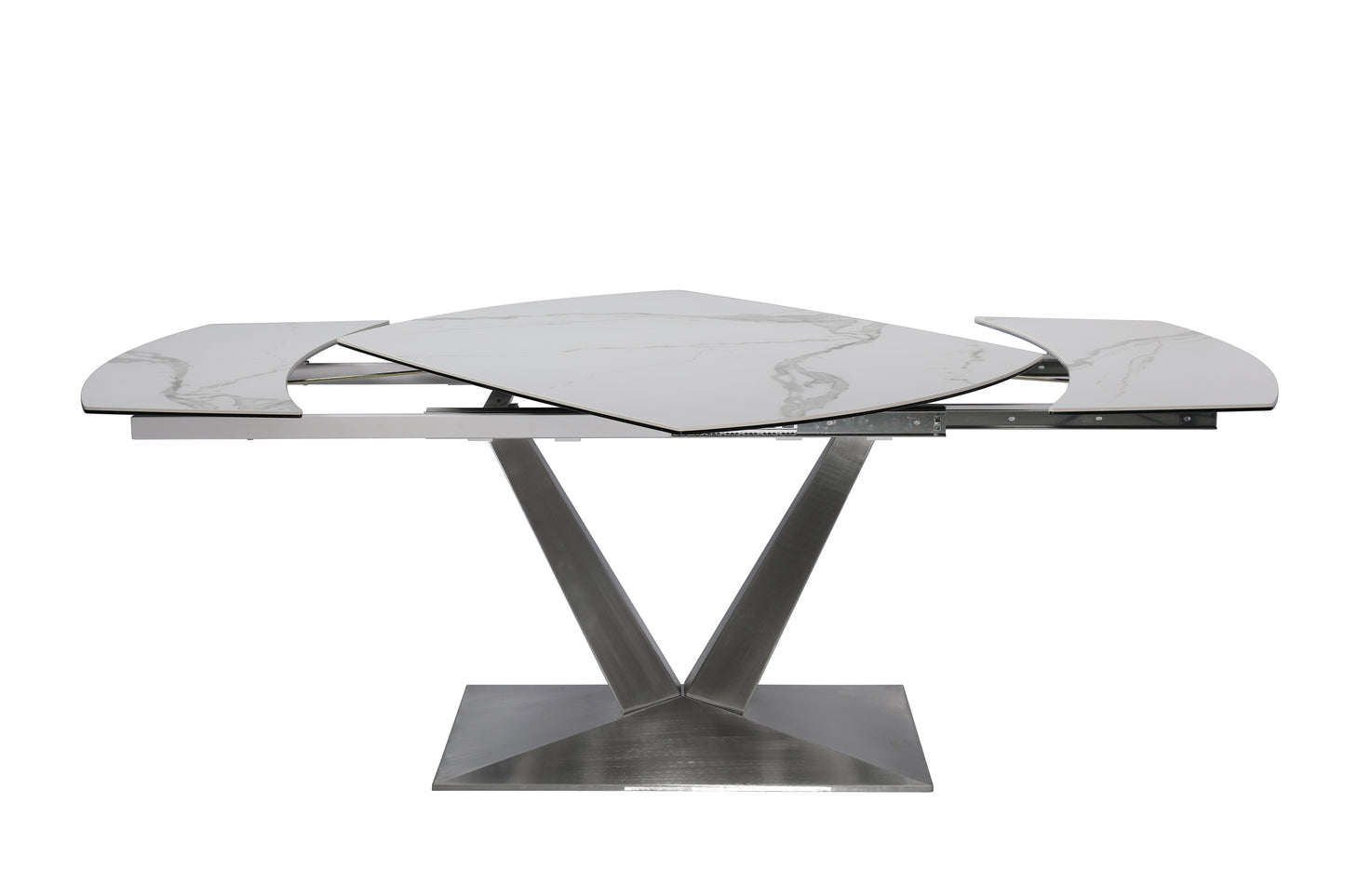 Table de Cuisine Extensible Rotative en Céramique | Blanc | 5416-T