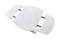 Table de Cuisine Extensible Rotative en Céramique | Blanc | 5416-T