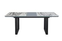 Table de Cuisine- 63''-79'' / Marbre Gris et Blanc / MA6841-78DT