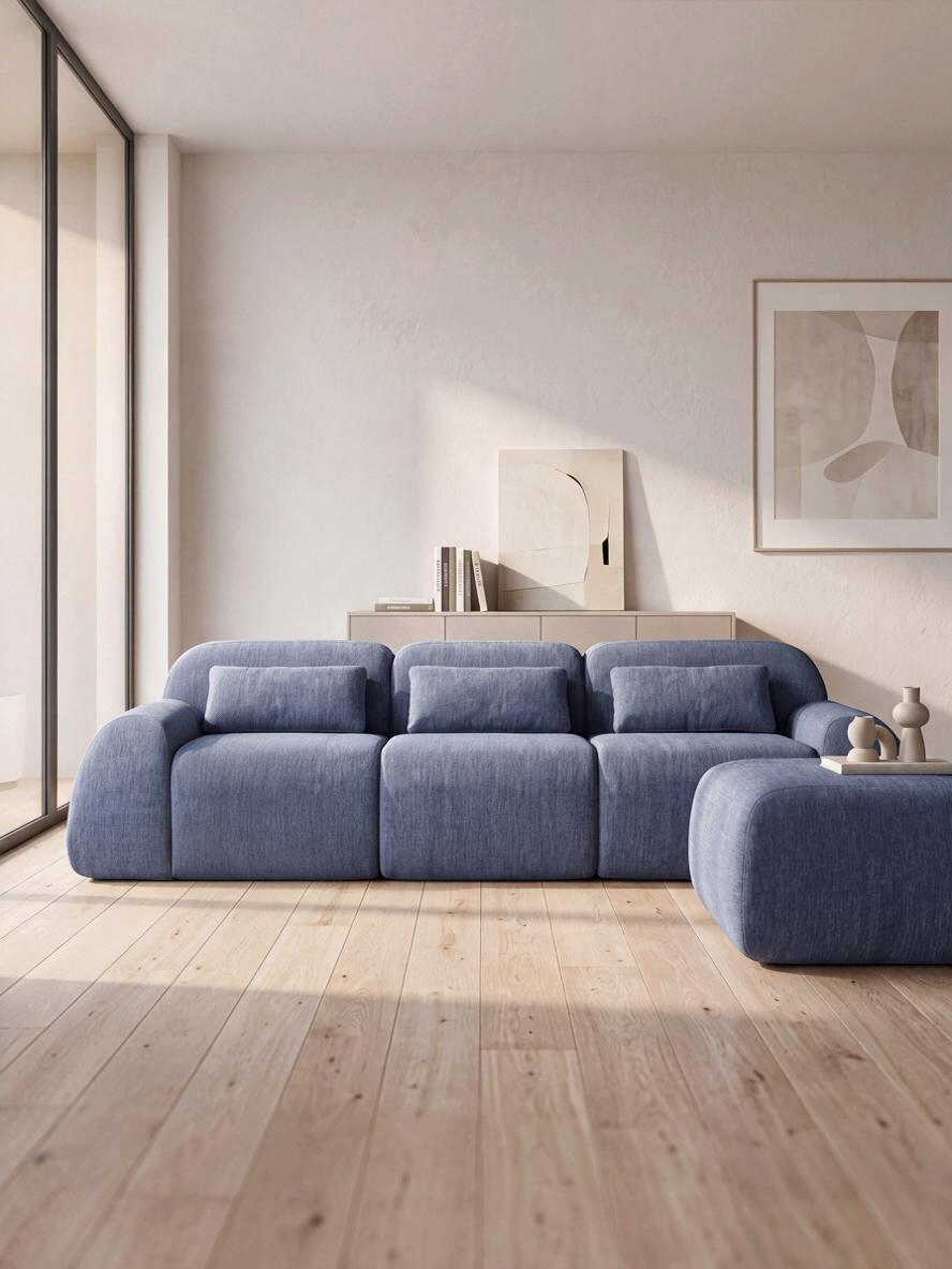 Sofa Modulaire Mia / 3 morceaux + ottoman