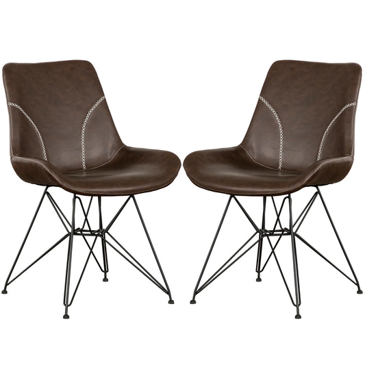 Chaise de Cuisine Stéphano / 2 Chaises / Brun