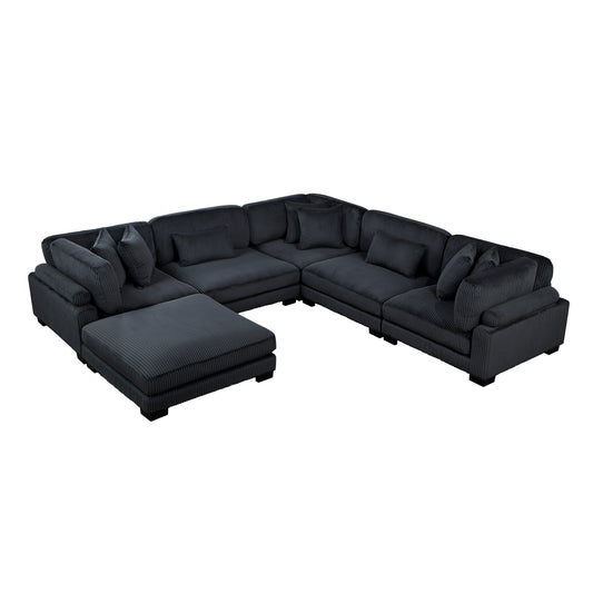 Traverse - Sectionnel Modulaire - 6 morceaux - Noir