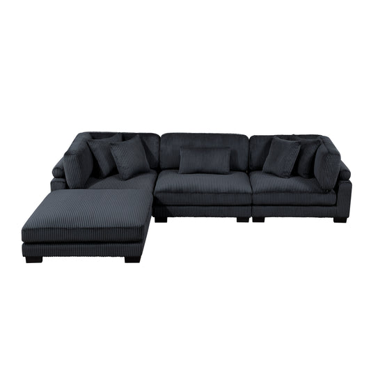 Traverse - Sectionnel Modulaire - 4 morceaux - Noir