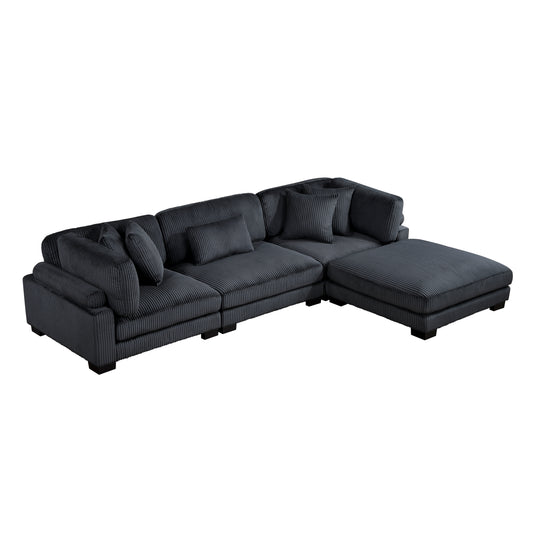 Traverse - Sectionnel Modulaire - 4 morceaux - Noir
