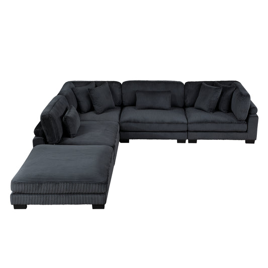 Traverse - Sectionnel Modulaire - 5 morceaux - Noir