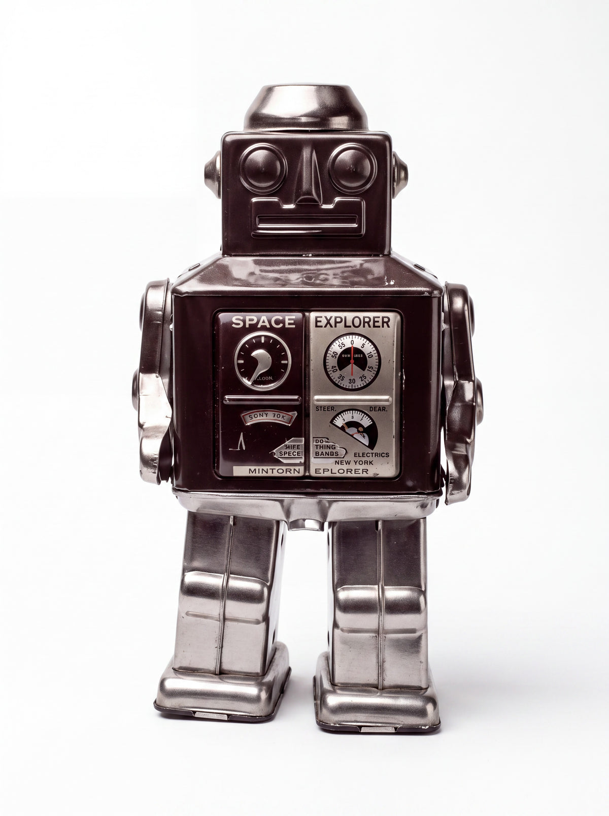 Robot en bronze poli Robby