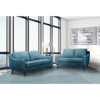 Causeuse Contemporain en Tissu | Bleu | 2-UBL0409