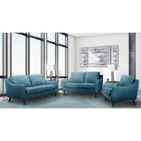 Causeuse Contemporain en Tissu | Bleu | 2-UBL0409