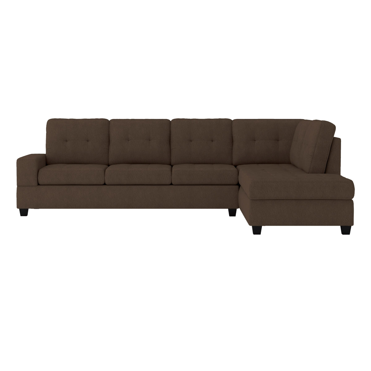 Sofa Sectionnel Réversible 2-Pièces avec Porte-Gobelets Escamotables | Chocolat | CS*CCH7095