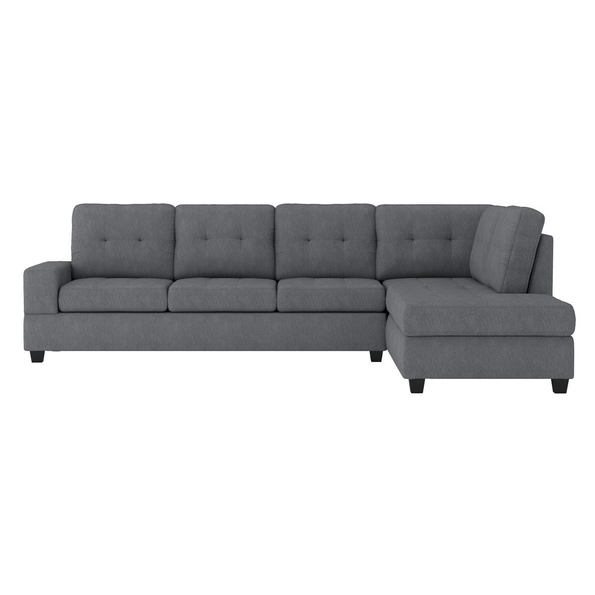 Sofa Sectionnel Réversible 2-Pièces avec Porte-Gobelets Escamotables | Gris Foncé | CS*YGD7509