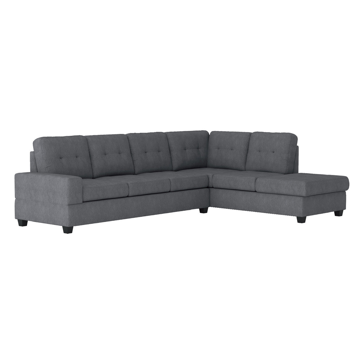 Sofa Sectionnel Réversible 2-Pièces avec Porte-Gobelets Escamotables | Gris Foncé | CS*YGD7509