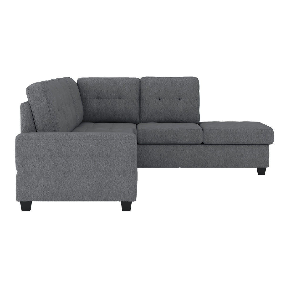 Sofa Sectionnel Réversible 2-Pièces avec Porte-Gobelets Escamotables | Gris Foncé | CS*YGD7509