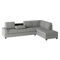 Derwin - Sofa Sectionnel Réversible 2-Pièces - Gris foncé