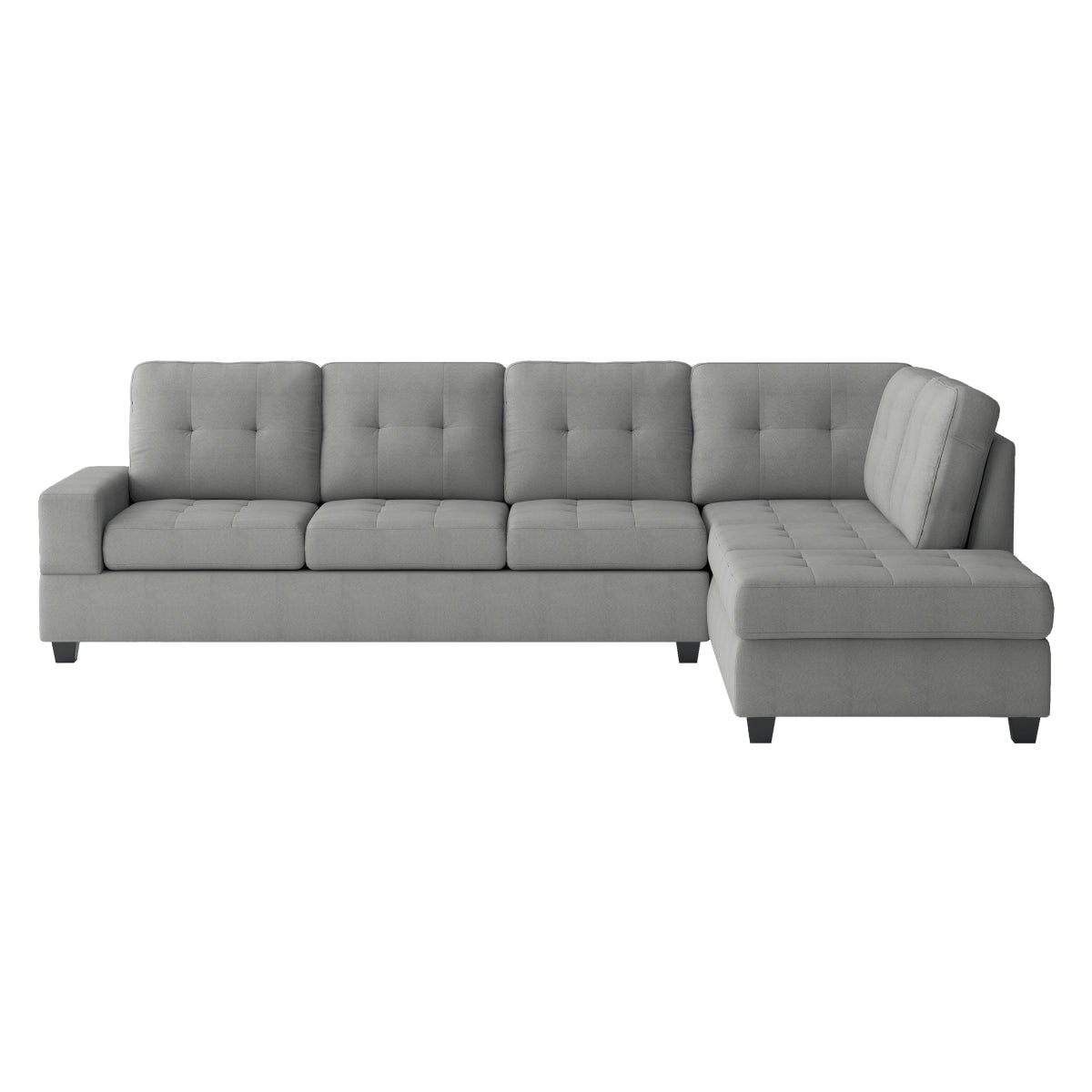 Sofa Sectionnel Réversible 2-Pièces avec Porte-Gobelets Escamotables | Gris | CS*YRG0795