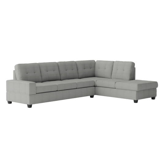 Sofa Sectionnel Réversible 2-Pièces avec Porte-Gobelets Escamotables | Gris | CS*YRG0795