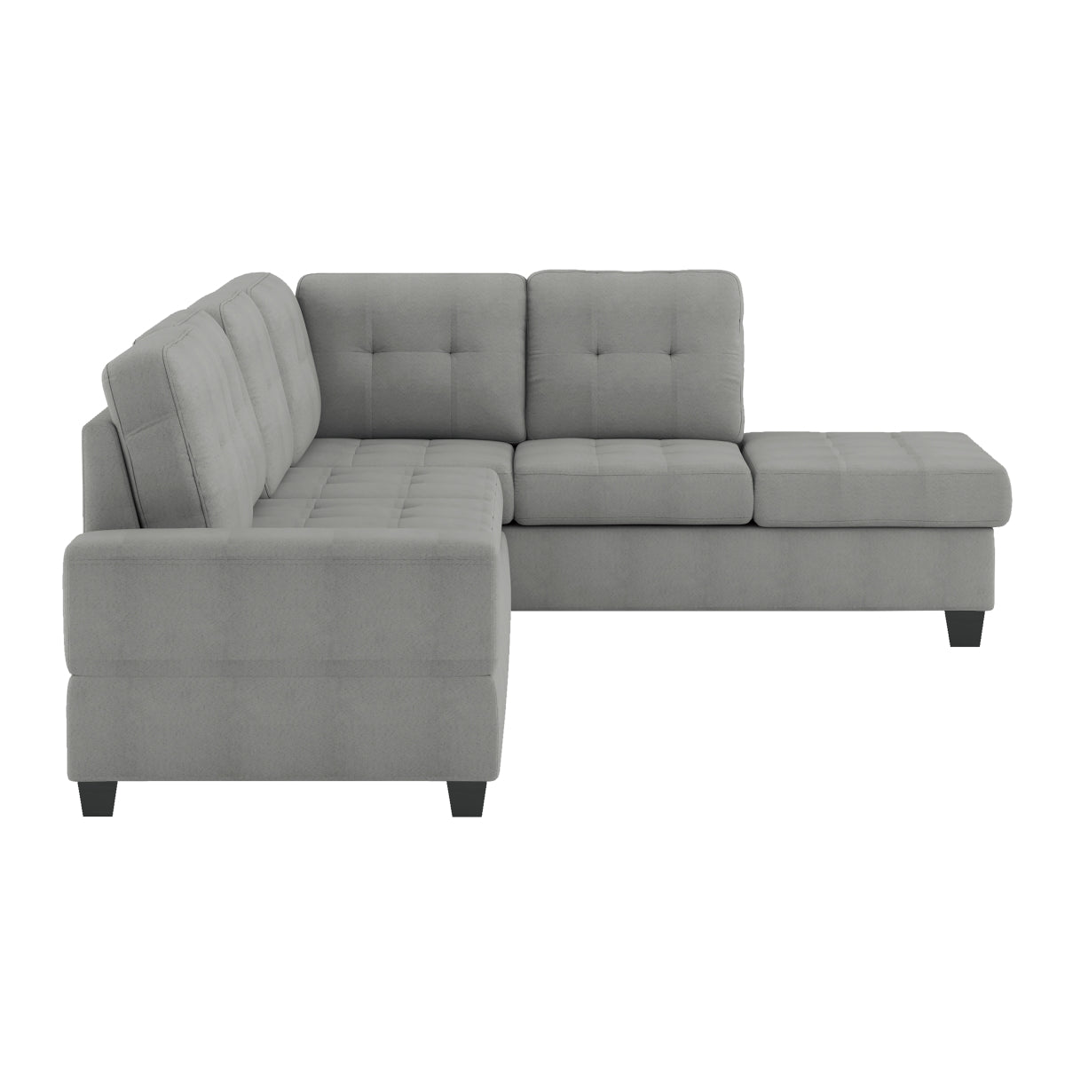 Sofa Sectionnel Réversible 2-Pièces avec Porte-Gobelets Escamotables | Gris | CS*YRG0795