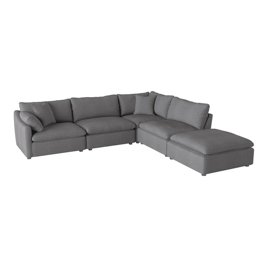 Sofa Modulaire Avec Ottoman/ 5 Morceaux/ Gris Foncé