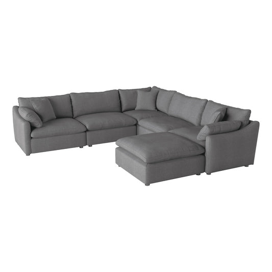 Sofa Modulaire avec Ottoman/ 6 Morceaux/ Gris Foncé