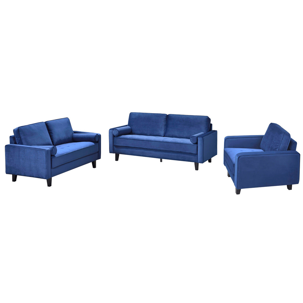 Sofa en Velours Classique Toulouse | Bleu | 3-ULB30099