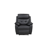 Chaise Inclinable Électrique Olivier en Cuire Véritable et PVC Match | Noir | 1-YG13099