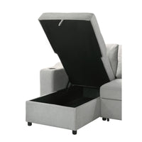 Hadin | Sofa Sectionnel 2-Pièces avec Lit Escamotable | Chaise Réversible de Rangement | Gris | Gris foncé | Beige | SSYG43099