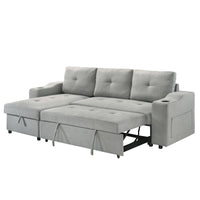 Hadin | Sofa Sectionnel 2-Pièces avec Lit Escamotable | Chaise Réversible de Rangement | Gris | Gris foncé | Beige | SSYG43099