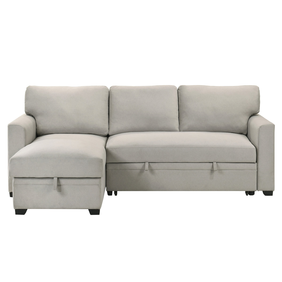 Sofa Sectionnel 2-Pièces avec Lit Escamotable et Chaise Réversible de Rangement | Beige | SSEB37099