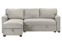 Hadin | Sofa Sectionnel 2-Pièces avec Lit Escamotable | Chaise Réversible de Rangement | Gris | Gris foncé | Beige | SSYG43099