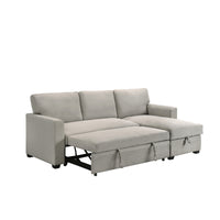 Hadin | Sofa Sectionnel 2-Pièces avec Lit Escamotable | Chaise Réversible de Rangement | Gris | Gris foncé | Beige | SSYG43099