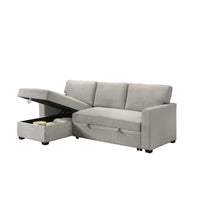 Hadin | Sofa Sectionnel 2-Pièces avec Lit Escamotable | Chaise Réversible de Rangement | Gris | Gris foncé | Beige | SSYG43099