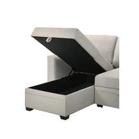 Hadin | Sofa Sectionnel 2-Pièces avec Lit Escamotable | Chaise Réversible de Rangement | Gris | Gris foncé | Beige | SSYG43099