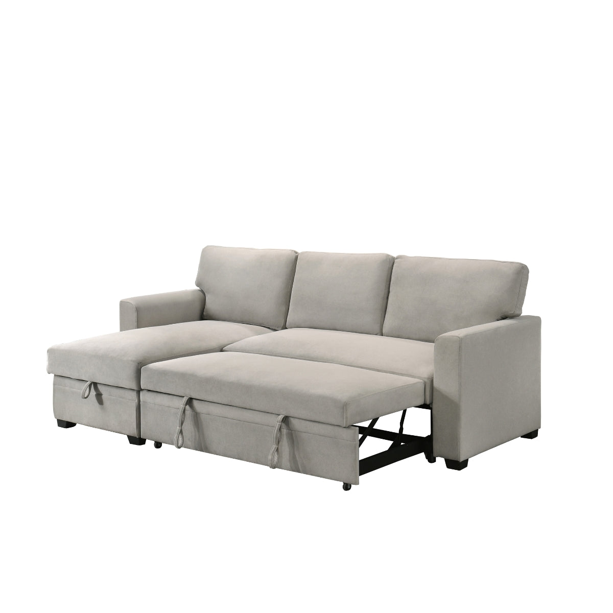 Sofa Sectionnel 2-Pièces avec Lit Escamotable et Chaise Réversible de Rangement | Beige | SSEB37099