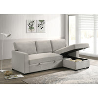 Hadin | Sofa Sectionnel 2-Pièces avec Lit Escamotable | Chaise Réversible de Rangement | Gris | Gris foncé | Beige | SSYG43099